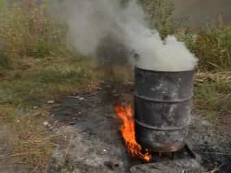 Бочка металл для сжигания мусора на даче