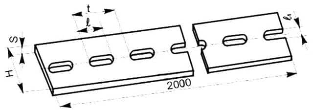 Профиль монтажный перфорированный стальной оцинкованный марка к106у2