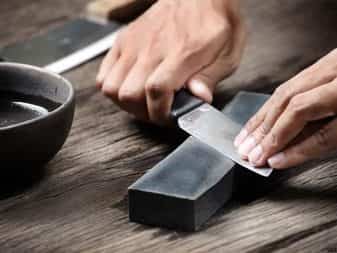 Угол заточки ножей таблица; материалы для лезвий в зависимости от назначения ножа