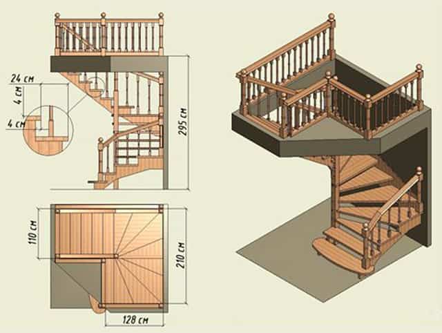Винтовая лестница своими руками: варианты различных вариантов, включая металлические конструкции