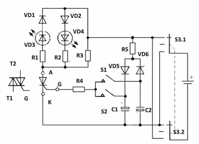 Как проверить симистор с помощью тестера или батарейки и светодиода